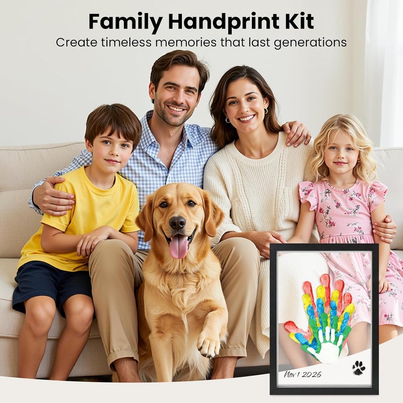 Omrhvi Family Handprint Kit, DIY Craft Keepsake, Hand Print Photo Frame, Family Gifts for New Mom, New Baby, New Parents, Grandparents, Mother's Day, Father's Day, Adoption Day, Anniversary - Image 2